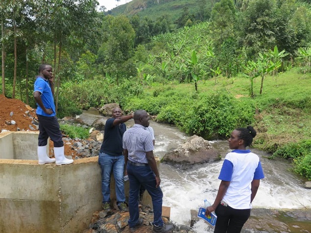 progress of works for Bulegeni Town Water Supply System in Bulambuli District.