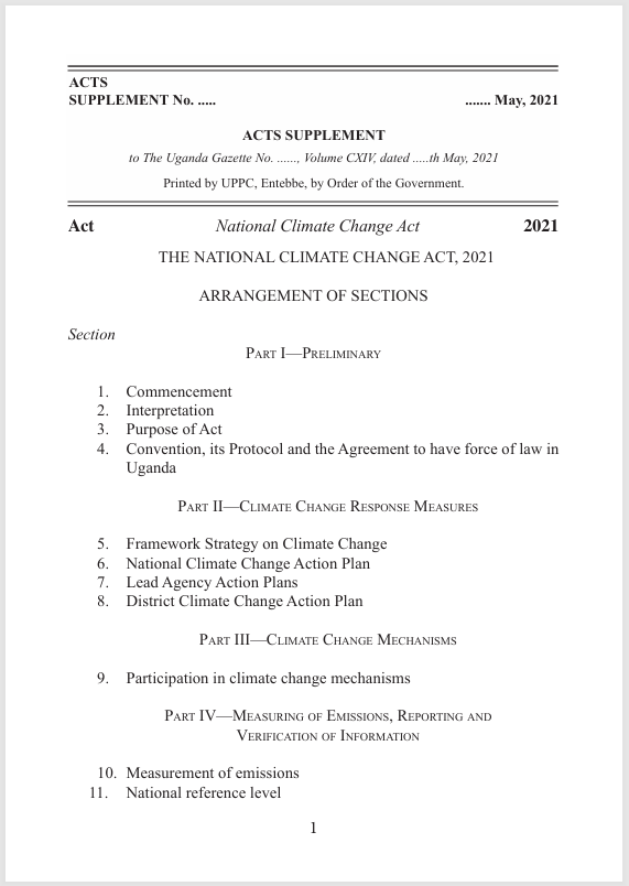 National Climate Change Act 2021