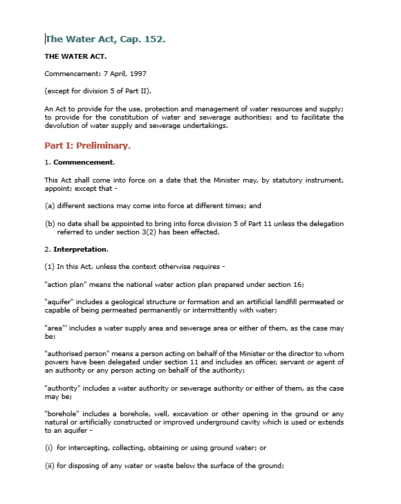 The Water Act Uganda