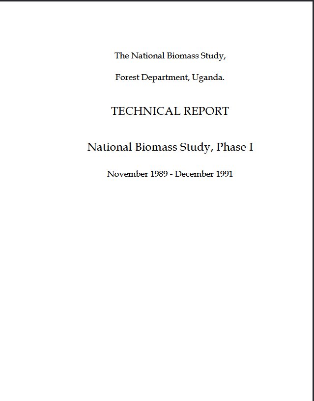 Biomass Technical Report Phase 1