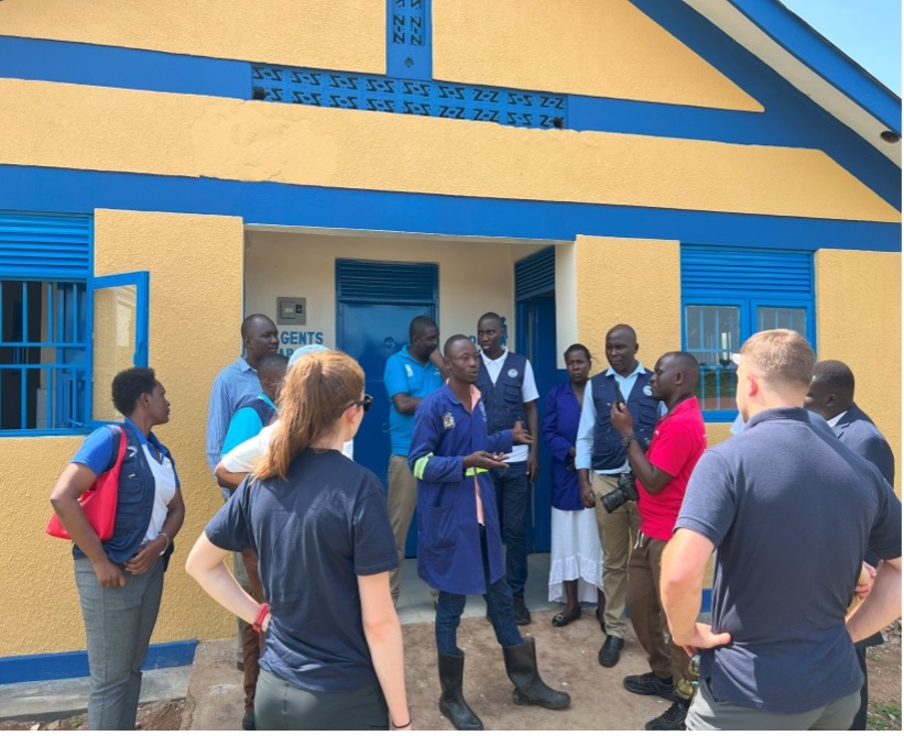 Joint monitoring of the rehabilitation works to the  public sanitation facility in Buyende